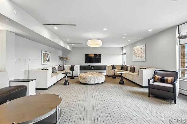 200 S Brentwood Blvd Unit 15C, Clayton, MO 63105 - living area with carpet flooring and recessed lighting