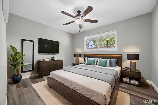 4035 Mary Ridge Ln, Saint Charles, MO 63304 - bedroom with wood finished floors and a ceiling fan