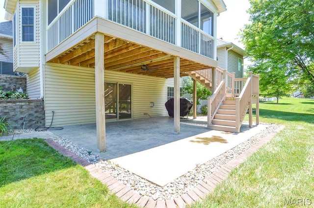 15 Fox Mill Dr, Maryville, IL 62062 - view of patio with grilling area, stairway, and a carport