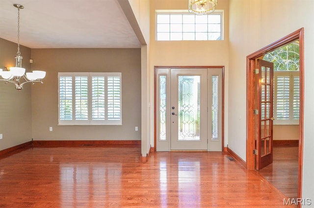 15 Fox Mill Dr, Maryville, IL 62062 - entrance foyer featuring a chandelier and wood finished floors