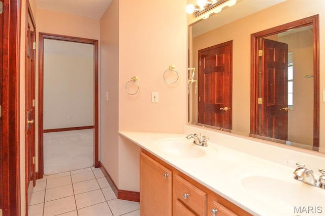 15 Fox Mill Dr, Maryville, IL 62062 - full bath featuring double vanity and tile patterned flooring