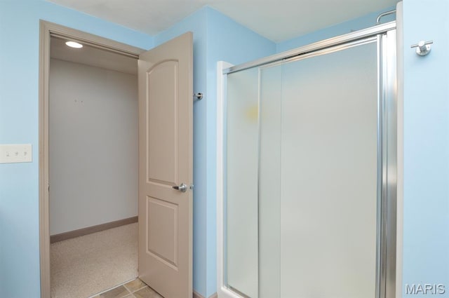 15 Fox Mill Dr, Maryville, IL 62062 - full bathroom featuring a shower stall and recessed lighting