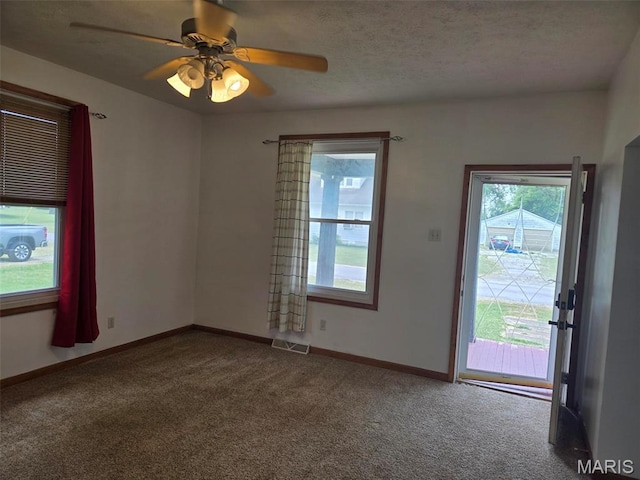 161 W Locust St, Hoyleton, IL 62803 - carpeted spare room with a ceiling fan and a textured ceiling