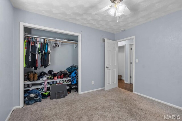 206 Saint Jude, Saint Genevieve, MO 63670 - carpeted bedroom featuring a closet and ceiling fan