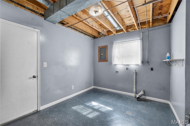 206 Saint Jude, Saint Genevieve, MO 63670 - unfinished basement featuring electric panel and baseboards