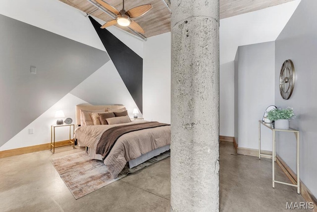 2323 Locust St Unit 405, Saint Louis, MO 63103 - bedroom featuring finished concrete floors and ceiling fan