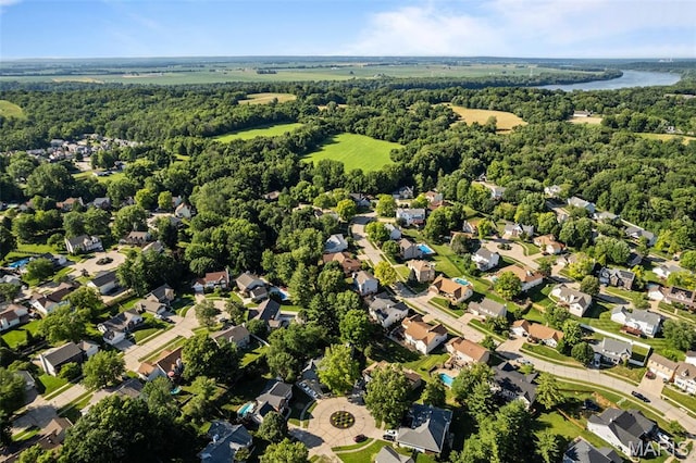 17 Beaujolais Dr, Florissant, MO 63031 - aerial view of property and surrounding area with a heavily wooded area and nearby suburban area