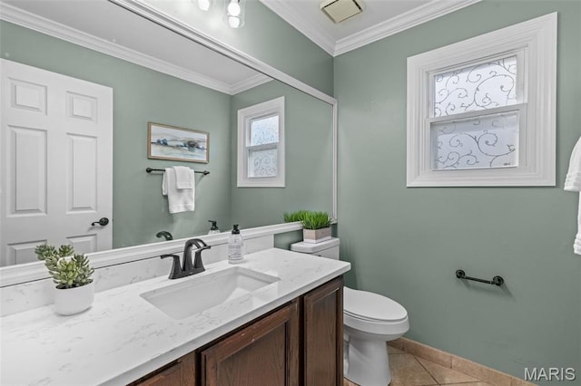 17 Beaujolais Dr, Florissant, MO 63031 - bathroom featuring vanity, tile patterned floors, and ornamental molding