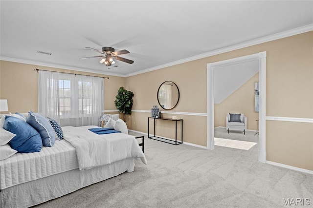 17 Beaujolais Dr, Florissant, MO 63031 - carpeted bedroom with ornamental molding and ceiling fan
