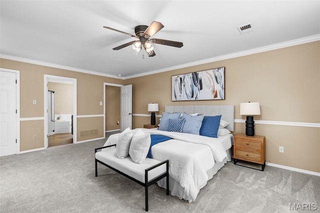 17 Beaujolais Dr, Florissant, MO 63031 - bedroom with crown molding, carpet floors, and ceiling fan