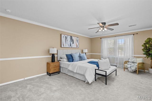 17 Beaujolais Dr, Florissant, MO 63031 - carpeted bedroom featuring crown molding and a ceiling fan