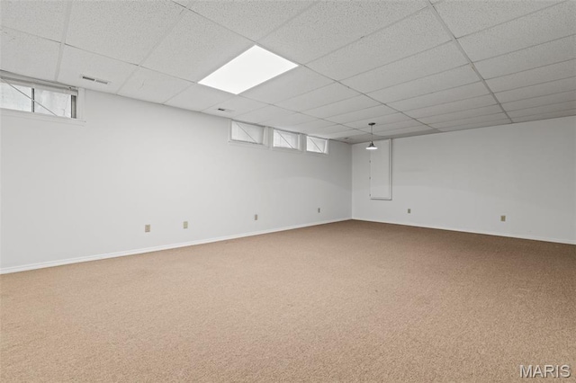 17 Beaujolais Dr, Florissant, MO 63031 - basement with carpet flooring and a paneled ceiling