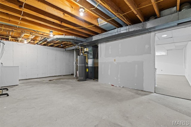 17 Beaujolais Dr, Florissant, MO 63031 - unfinished basement featuring water heater and heating unit