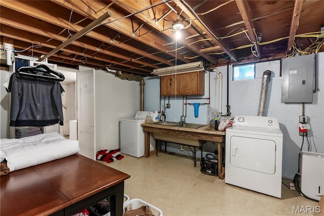 432 N 9th St, Mascoutah, IL 62258 - below grade area with electric panel and washer and dryer