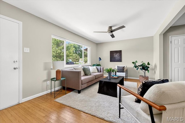 265 Francisca Dr, Florissant, MO 63031 - living room featuring hardwood / wood-style flooring and a ceiling fan