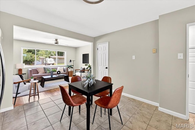 265 Francisca Dr, Florissant, MO 63031 - dining room featuring ceiling fan and light tile patterned floors