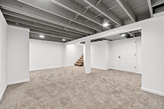 265 Francisca Dr, Florissant, MO 63031 - finished below grade area featuring carpet and stairs