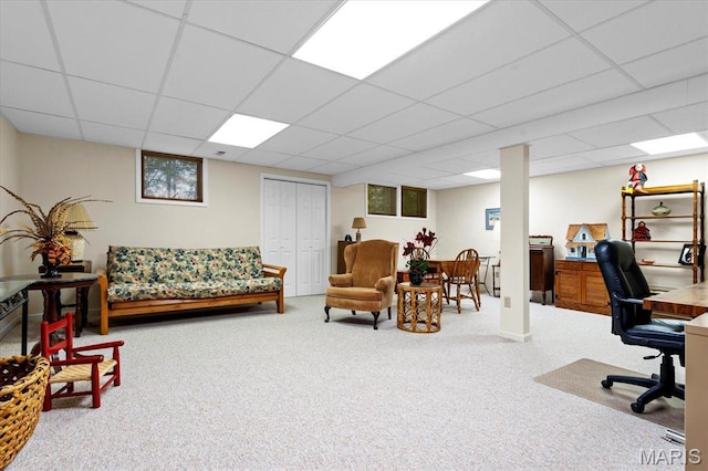 4 Cheshire Ct, Edwardsville, IL 62025 - carpeted office featuring a paneled ceiling and plenty of natural light