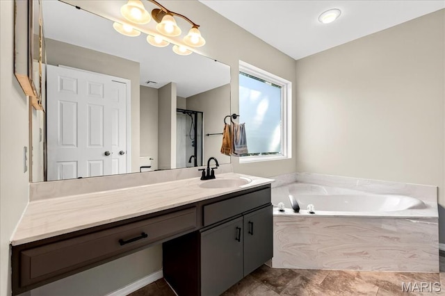 219 Royalltrail Ln, Saint Charles, MO 63368 - full bathroom featuring vanity and a bath