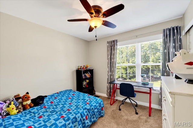 219 Royalltrail Ln, Saint Charles, MO 63368 - bedroom featuring light carpet and ceiling fan