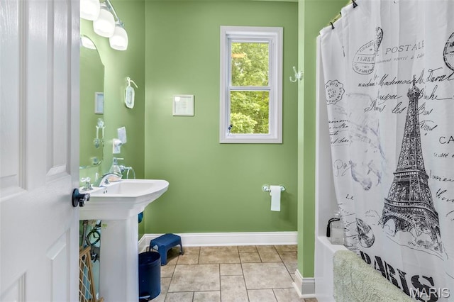 318 Doe Run Ln, Bonne Terre, MO 63628 - full bath with tile patterned flooring and shower / bathtub combination with curtain