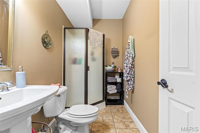 318 Doe Run Ln, Bonne Terre, MO 63628 - bathroom featuring a stall shower and tile patterned flooring