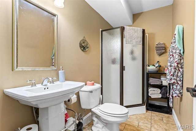 318 Doe Run Ln, Bonne Terre, MO 63628 - full bathroom featuring a stall shower and tile patterned flooring