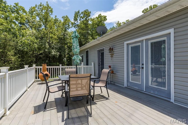 318 Doe Run Ln, Bonne Terre, MO 63628 - wooden deck with outdoor dining area
