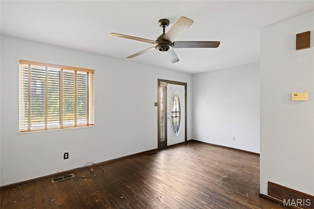 2239 University St, Saint Louis, MO 63107 - unfurnished room featuring hardwood / wood-style floors and ceiling fan