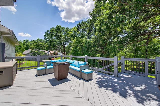 156 Bluffview Dr, Troy, MO 63379 - wooden terrace featuring an outdoor hangout area