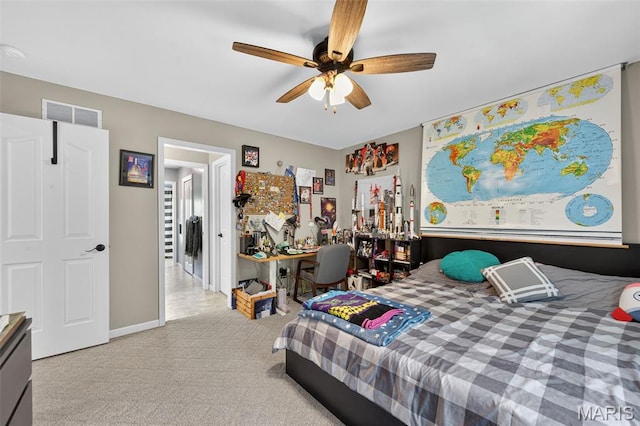 156 Bluffview Dr, Troy, MO 63379 - bedroom with carpet and a ceiling fan