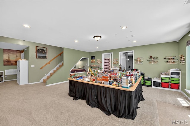 156 Bluffview Dr, Troy, MO 63379 - recreation room featuring carpet flooring and recessed lighting