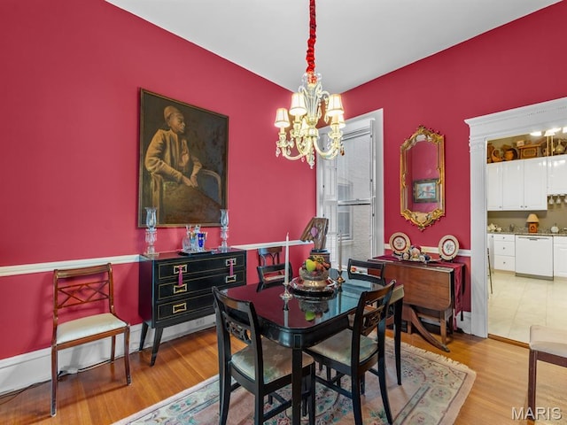 10 N Kingshighway Blvd Unit 4C, Saint Louis, MO 63108 - dining room featuring a chandelier and wood finished floors