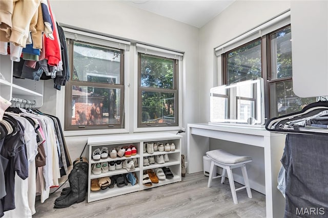 7801 Delmar Blvd Unit 2W, University City, MO 63130 - spacious closet with wood finished floors