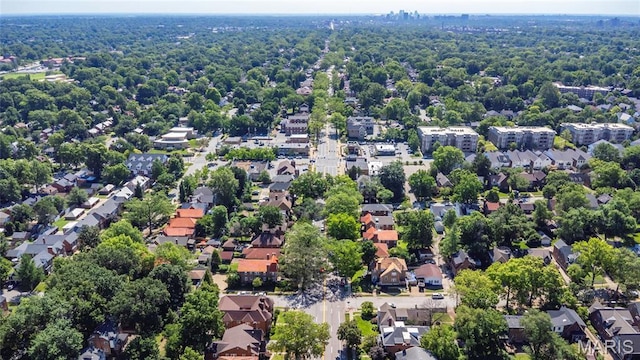 7801 Delmar Blvd Unit 2W, University City, MO 63130 - aerial view of property's location with nearby suburban area