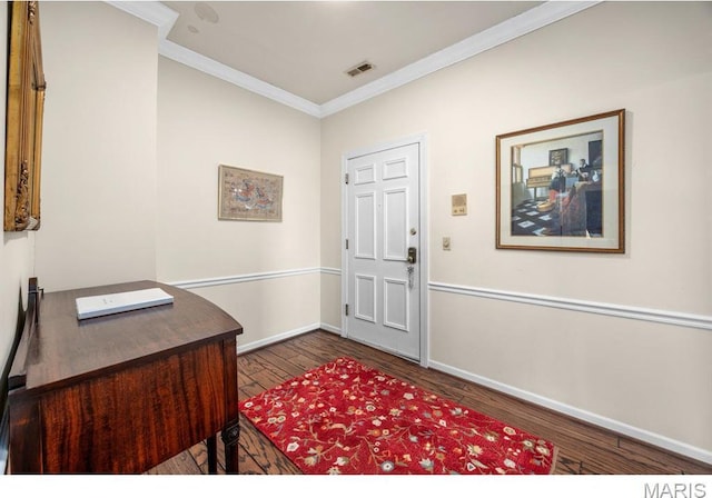 10 Jefferson Rd Unit 3A, Webster Groves, MO 63119 - office area featuring crown molding and wood finished floors