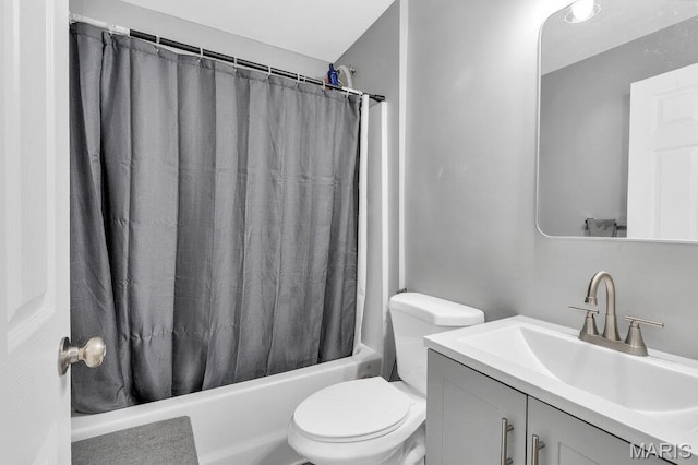 3711 Ashby Rd, Saint Ann, MO 63074 - bathroom featuring shower / bath combo with shower curtain and vanity