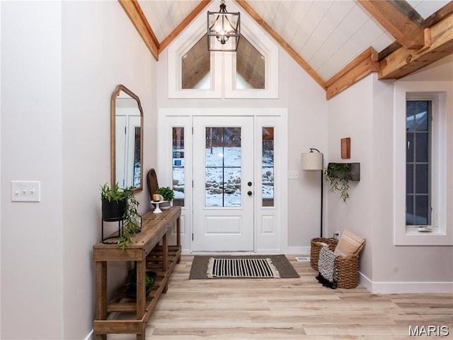 24925 State Route Mm, Farmington, MO 63640 - entrance foyer featuring wood finished floors and wooden ceiling
