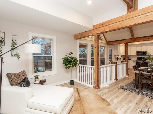 24925 State Route Mm, Farmington, MO 63640 - living room featuring light wood finished floors and recessed lighting