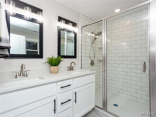 24925 State Route Mm, Farmington, MO 63640 - full bathroom with a shower stall and double vanity