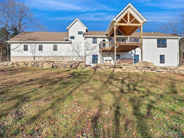 24925 State Route Mm, Farmington, MO 63640 - rear view of property with a yard and a wooden deck