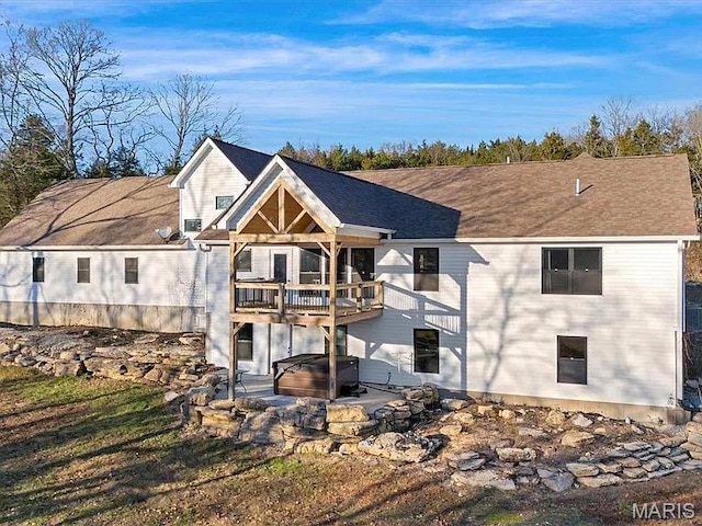24925 State Route Mm, Farmington, MO 63640 - back of house with a hot tub, a deck, and a patio area