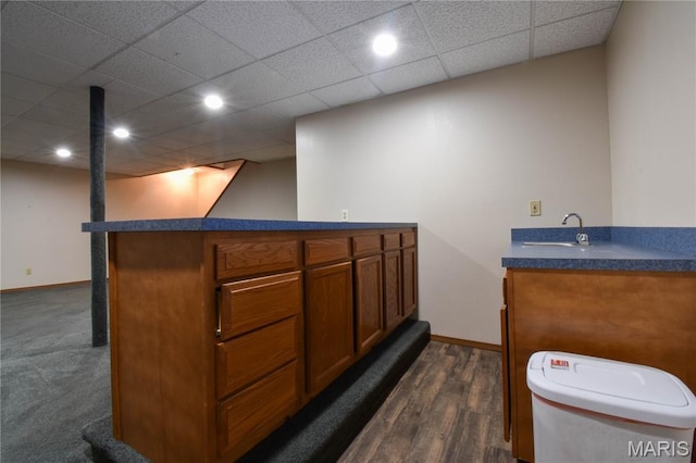 408 Marty Graten Ct, Hamel, IL 62046 - indoor bar featuring recessed lighting and dark wood-style floors