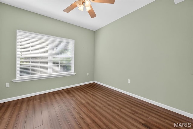 5 Monarch Trace Ct Unit 305, Chesterfield, MO 63017 - empty room with ceiling fan and dark wood-style floors