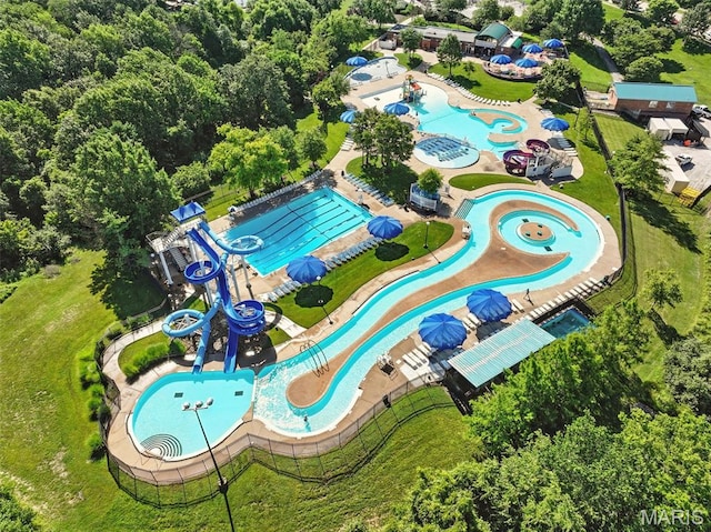 5 Monarch Trace Ct Unit 305, Chesterfield, MO 63017 - drone / aerial view of a pool