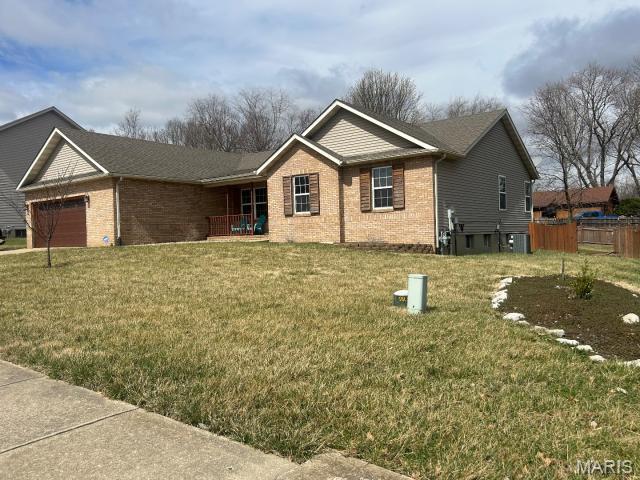 2763 Cascade Lake Dr, Belleville, IL 62221 - ranch-style home with a garage and brick siding
