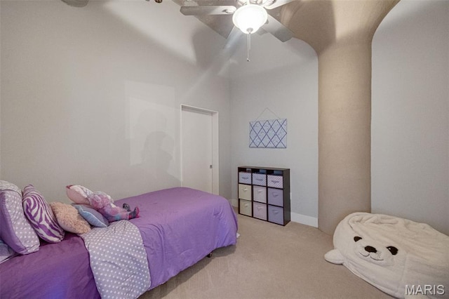 4100 Forest Park Ave Unit 306, Saint Louis, MO 63108 - carpeted bedroom featuring a ceiling fan