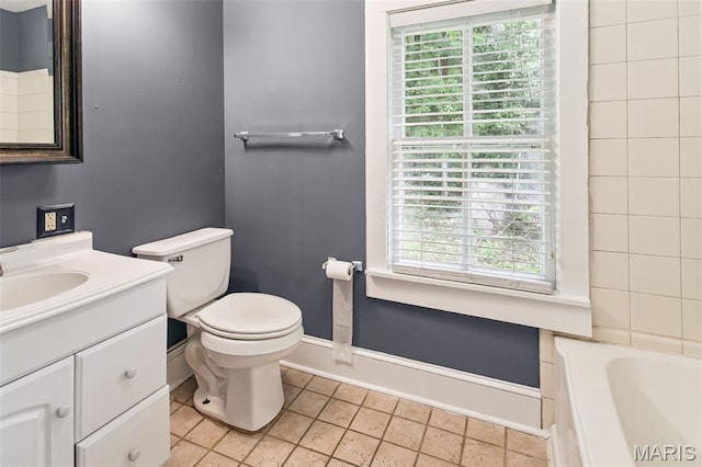 86 Mill St, Elsah, IL 62028 - full bath with a tub to relax in, vanity, and tile patterned flooring