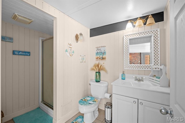 517 E Waters Edge Dr, Shiloh, IL 62221 - full bathroom featuring vanity, a shower stall, and tile patterned floors