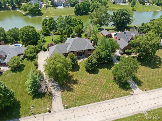517 E Waters Edge Dr, Shiloh, IL 62221 - aerial view of residential area with a large body of water